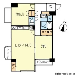 京王目黒マンション【6階】の間取り