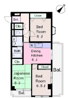 グランドール岡本【2階】の間取り
