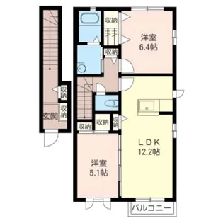 フォンテーヌブローB【2階】の間取り