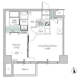 ONE ROOF FLAT TOGOSHI【8階】の間取り