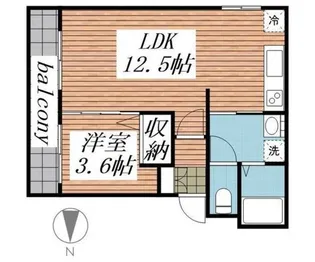 パレアージュ美咲【2階】の間取り