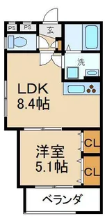 クリエオーレ北中振【1階】の間取り