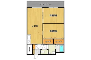 スカイコートけんとく町【5階】の間取り