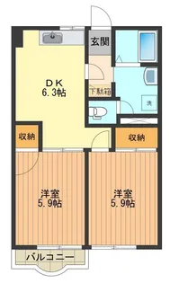 サンハイツクリハラA【2階】の間取り