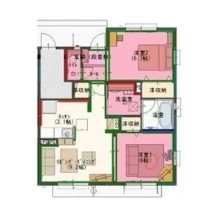 ビックタウン A棟【1階】の間取り