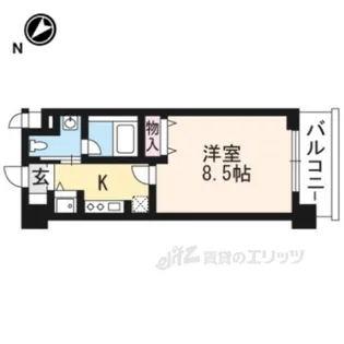 レジディア洛北【4階】の間取り