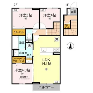 メゾン ド ピノ【2階】の間取り