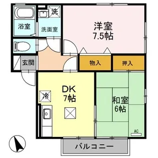 クレストハイツ B【1階】の間取り