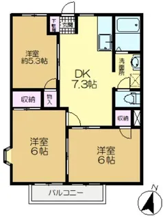 サンヒルズD【1階】の間取り