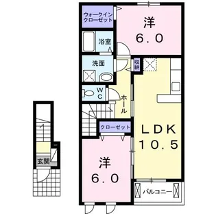 サウスブリーズ【2階】の間取り