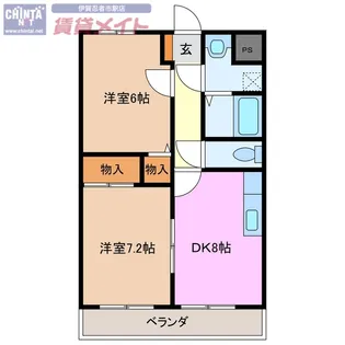 フラット立石A棟(伊賀市別府)【2階】の間取り