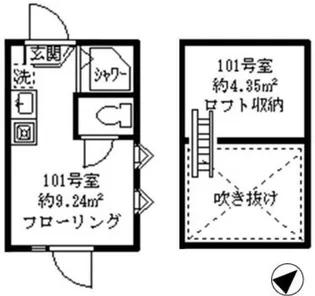 プルミエール野方【1階】の間取り
