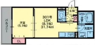 ラモーナ萱島東II【2階】の間取り