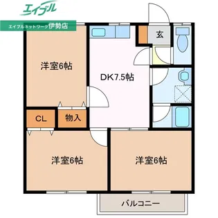 ウィンドコート明野【2階】の間取り
