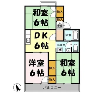 リバーハイツ【1階】の間取り