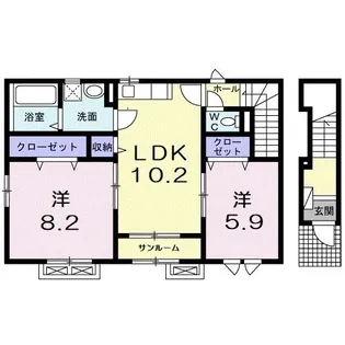 グランデージキャッスル【2階】の間取り