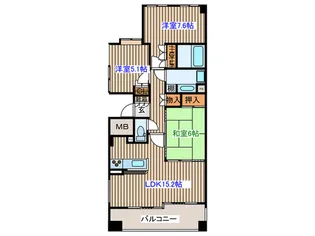 米ヶ袋一丁目シティハウス【5階】の間取り