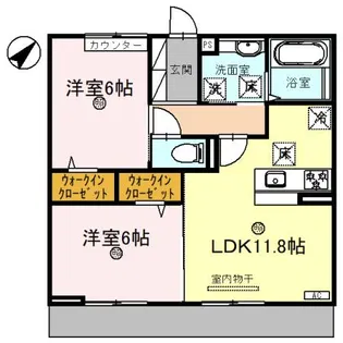 ラ グリシーヌ青山【2階】の間取り