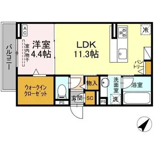 D crest 草薙2丁目【3階】の間取り