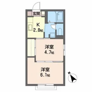 コーポ仙州【1階】の間取り