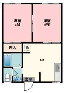 フラワーハイツ【1階】の間取り
