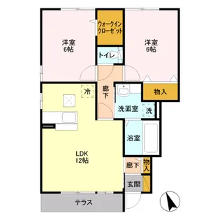 ヴェルドミール【1階】の間取り