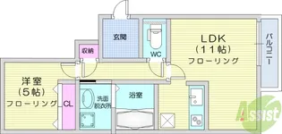 クレアーレ旭ヶ丘【1階】の間取り
