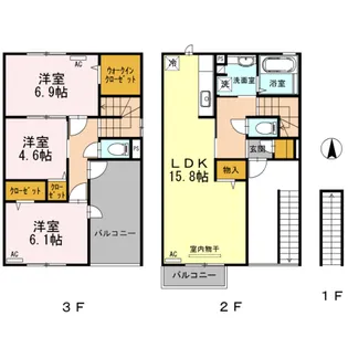 ディアコート フジタ B棟【2階】の間取り