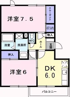 メゾンエレガントI【1階】の間取り