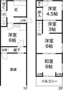 大阪府東大阪市大蓮北2【一戸建】の間取り