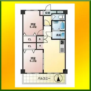ビッグ武蔵野田無【2階】の間取り
