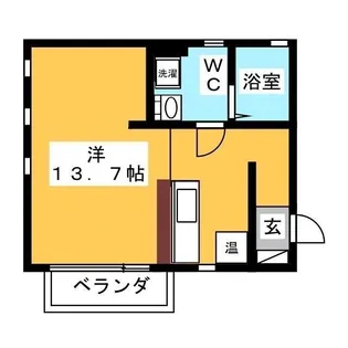 1Rの間取り画像