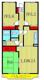 ラフィネ小倉【4階】の間取り