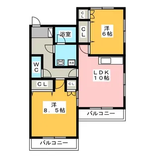 ラージワンコート【2階】の間取り