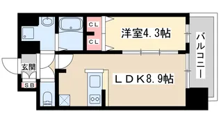 1LDKの間取り画像