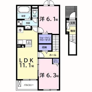 サンデリアーナII【2階】の間取り