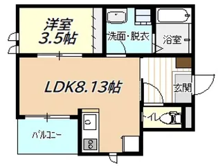 1LDKの間取り画像