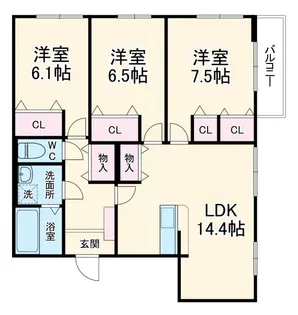 メゾン・ド・サムディ【1階】の間取り