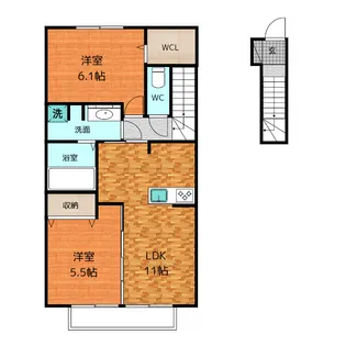 ヴィラ宿跡【2階】の間取り