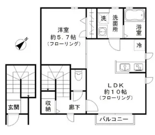 ソリス中目黒【2階】の間取り
