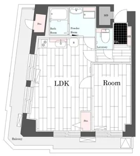 東京都港区六本木2【マンション】の間取り