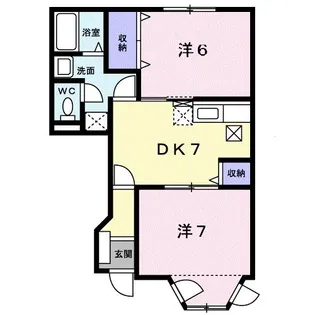 シャトーオオツカC【1階】の間取り