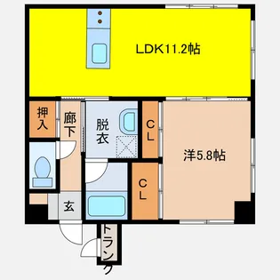 1LDKの間取り画像