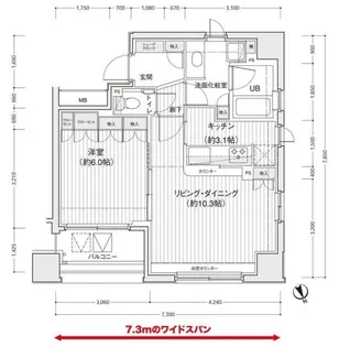 ドゥーエ銀座イースト2【4階】の間取り