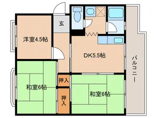 ハイツ堤下【3階】の間取り