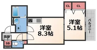 クリエオーレ友井【3階】の間取り
