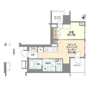 プラウド中目黒【6階】の間取り