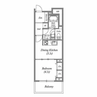 レジデンス渋谷富ヶ谷(Residence Shibuya Tomiga【1階】の間取り