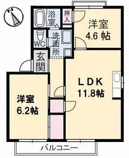 コーポ平井 A棟【2階】の間取り
