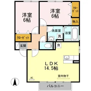 ウィルモア手城 B棟【2階】の間取り